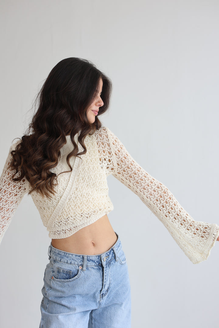 Cropped Crochet Sweater