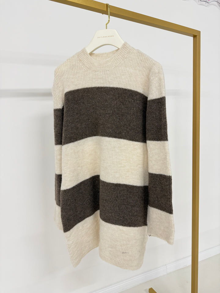 SOFT STRIPE KNIT DRESS MOCCA (B-WARE)