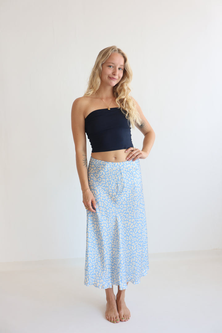 Leopard Satin Skirt