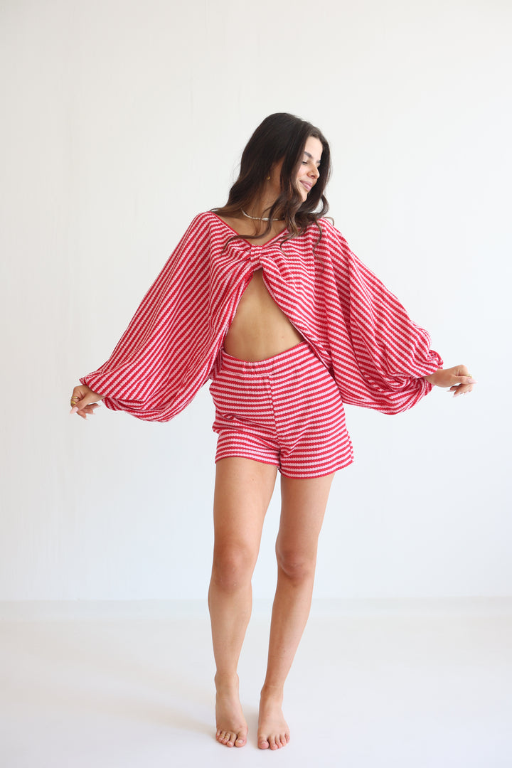 Striped Cotton Knit Lounge Set