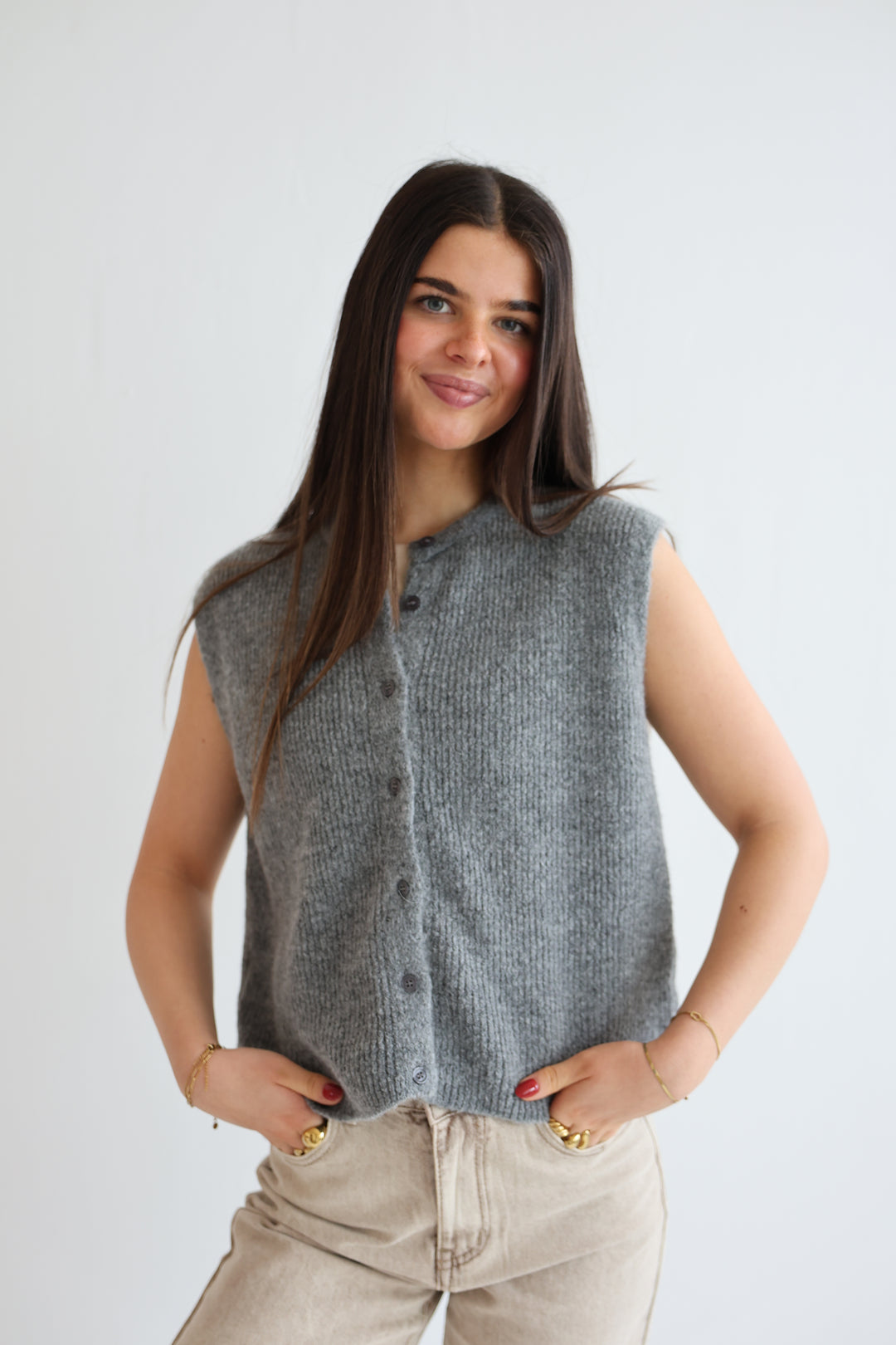 Einfarbige Weste Jolina