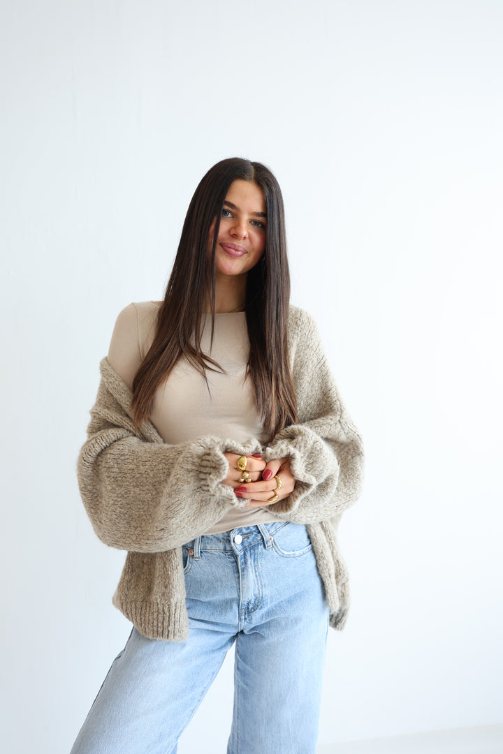 Offener Cardigan mit Rüschenärmeln Clara