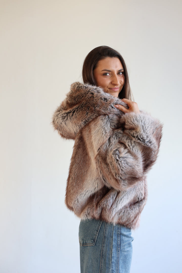Cropped Faux Fur Jacket Milano