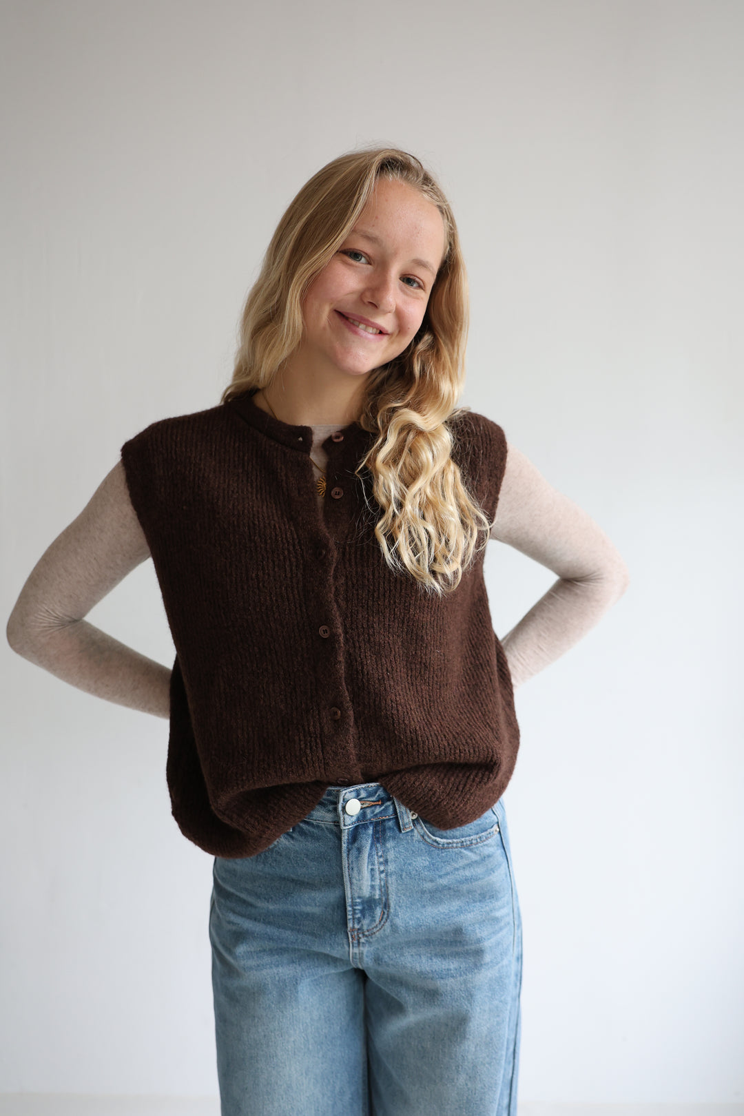 Einfarbige Weste Jolina