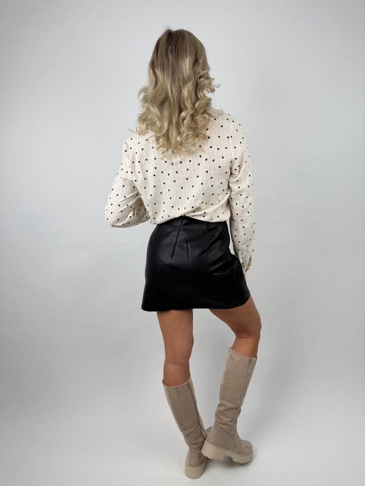 Hosenrock mit Knopfleiste Emilia aus Kunstleder