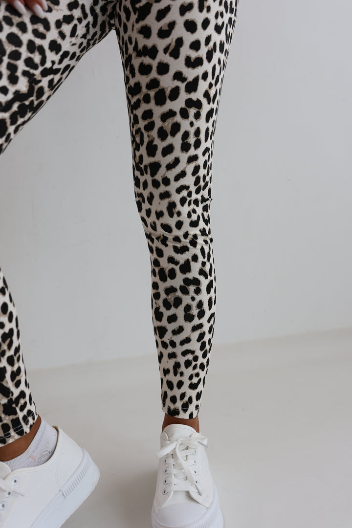 High Waist Leggings mit Leopardenprint (T2401)
