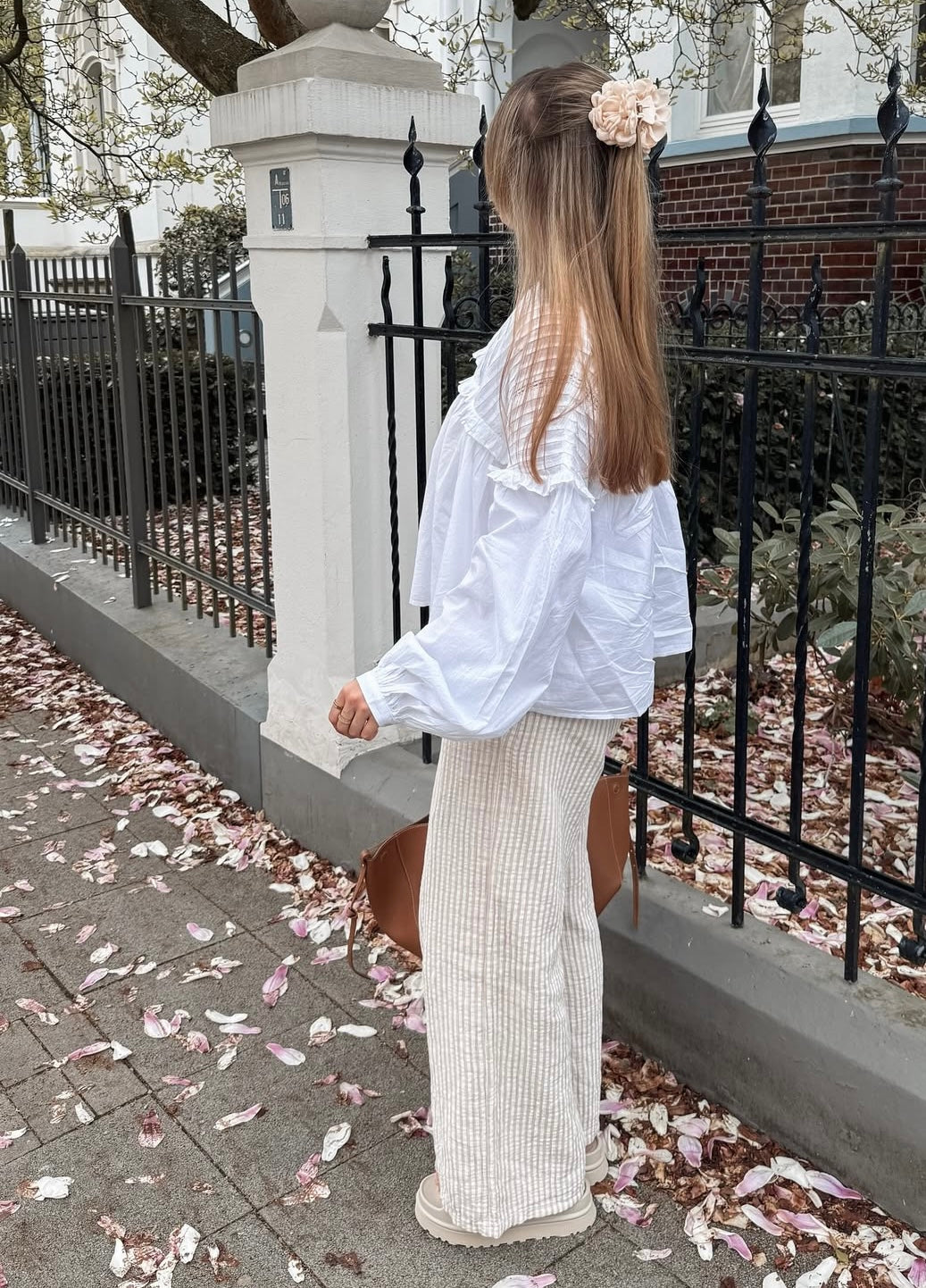Lange Musselinhose mit Streifen Little Lines