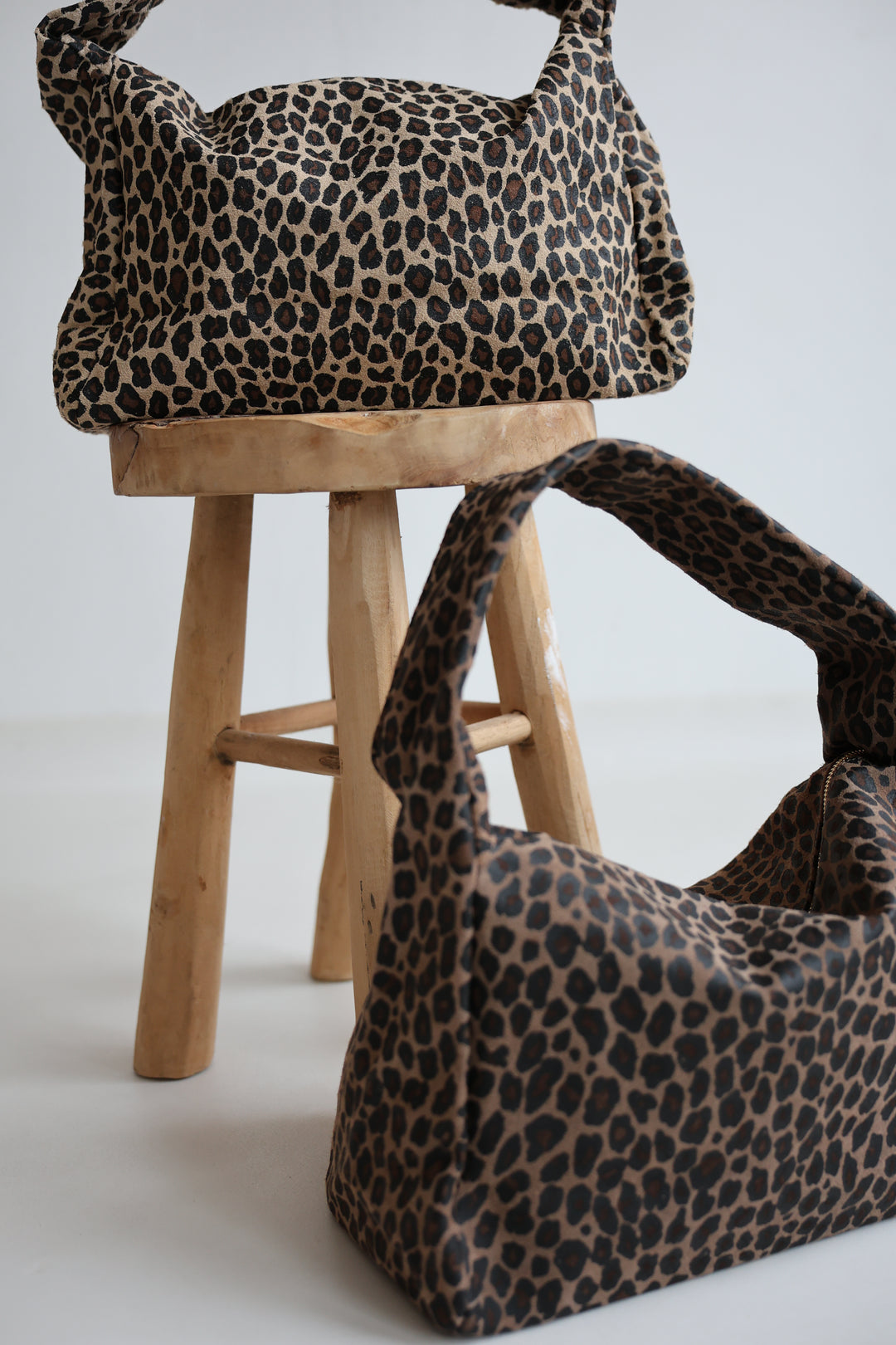 Leopard Print Suede Handbag
