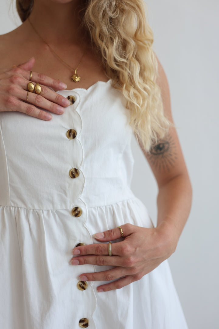 Riviera White Midi Dress