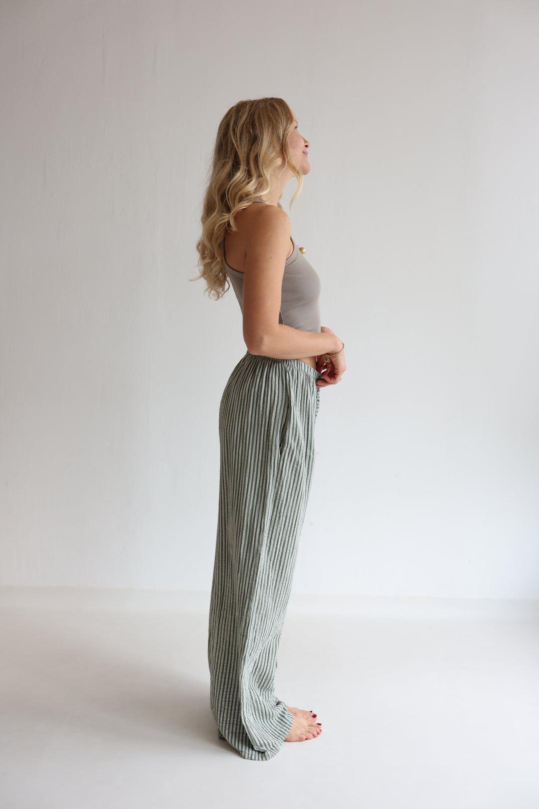 Lange Musselinhose mit Streifen Little Lines