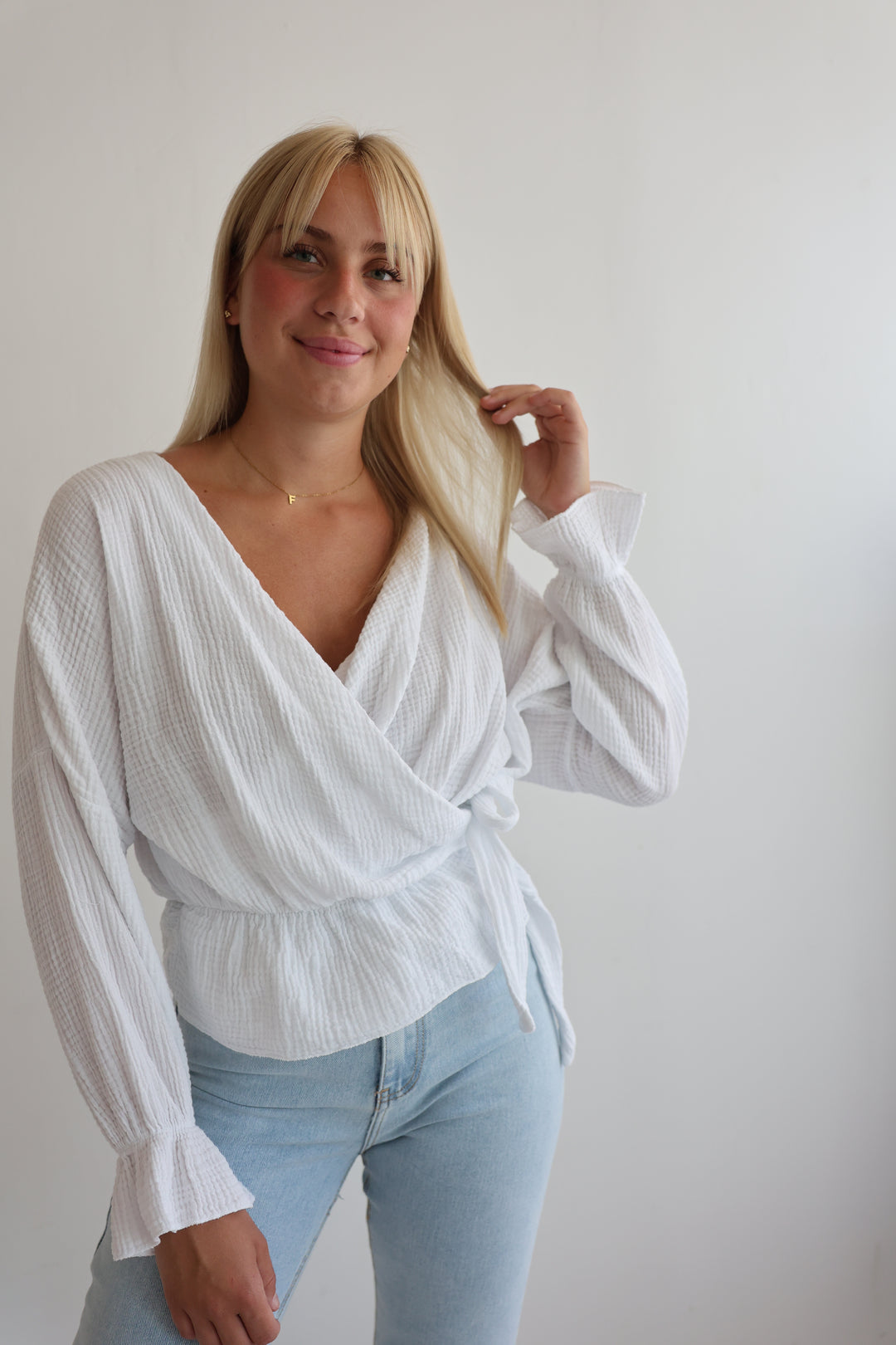 Wickelbluse aus Musselin Melly