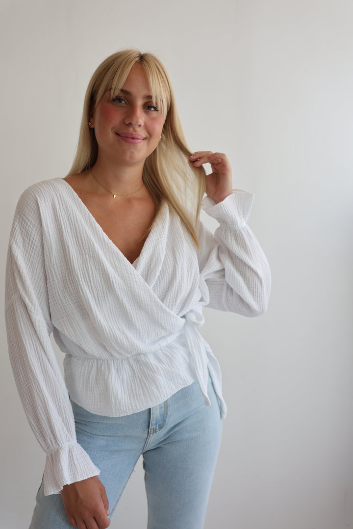 Wickelbluse aus Musselin Melly