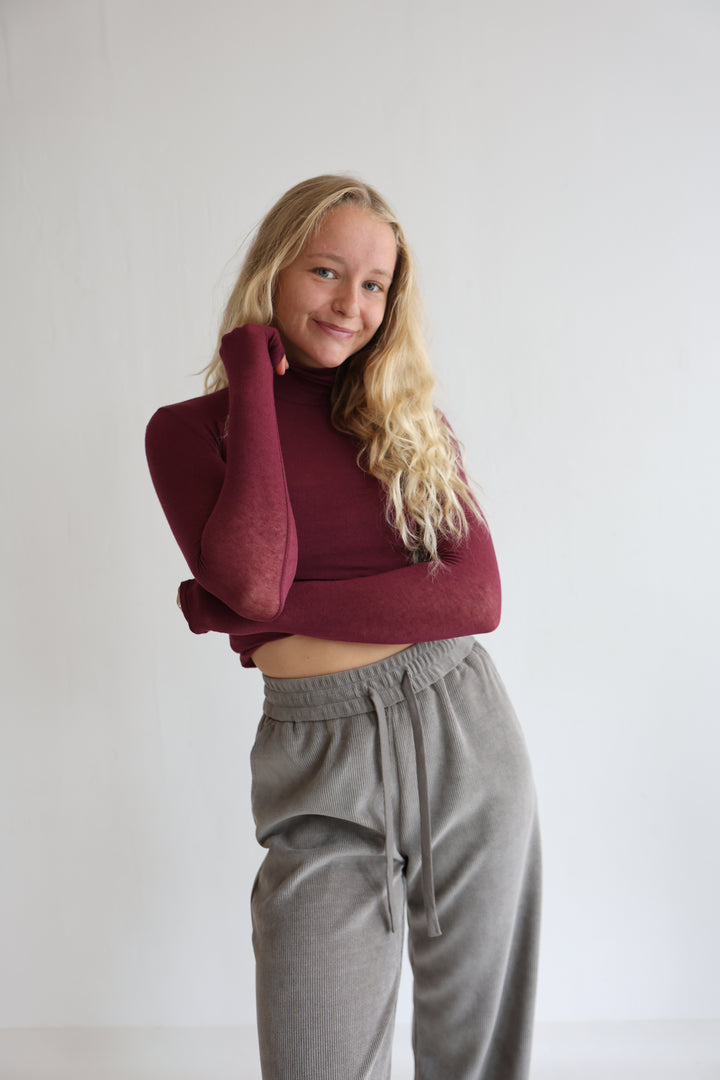 Cashmere Longsleeve mit Kragen Liliana (einfarbig)