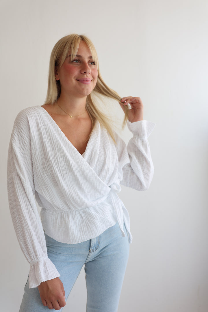 Wickelbluse aus Musselin Melly