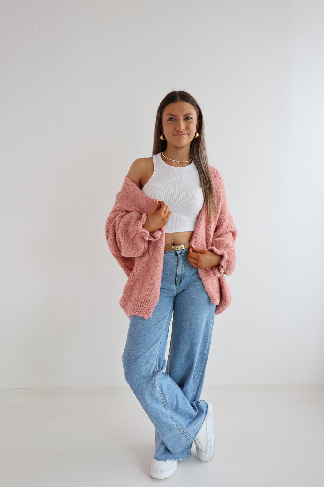 Offener Cardigan mit Rüschenärmeln Clara