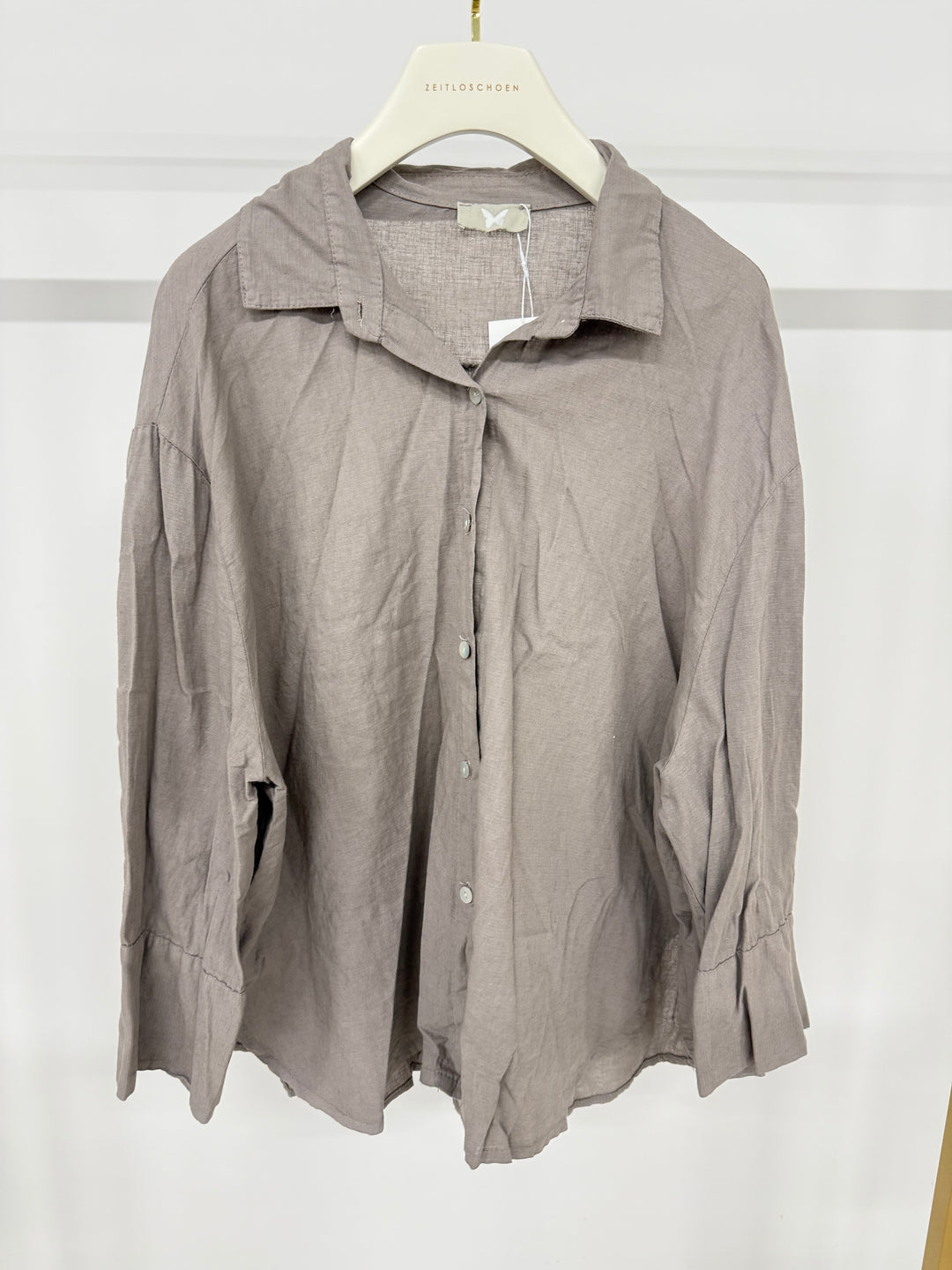CLASSIC OVERSIZE COTTON HEMD TAUPE (B-WARE)
