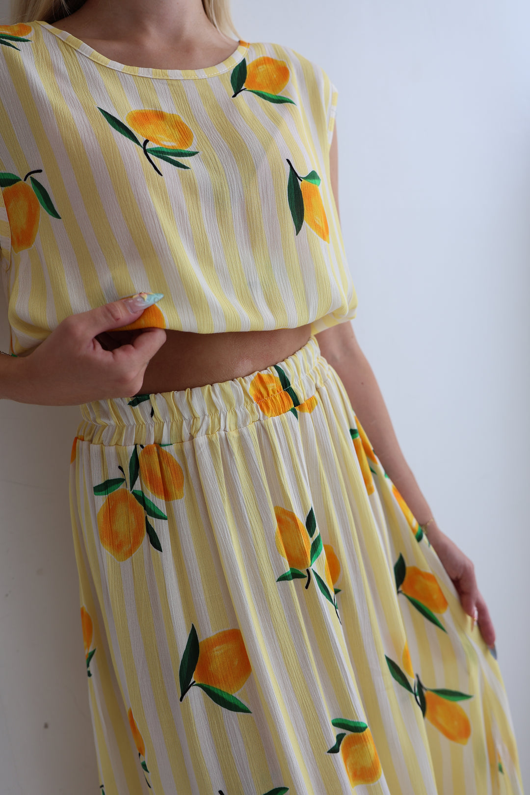 Gestreifter Zweiteiler Squeezy Lemon