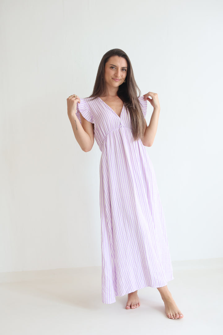 Langes Musselinkleid Summer Striped