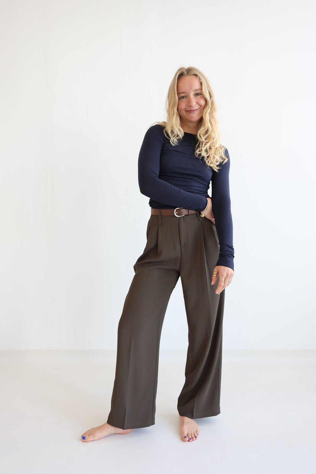 Bundfaltenhose mit Gürtel Anna