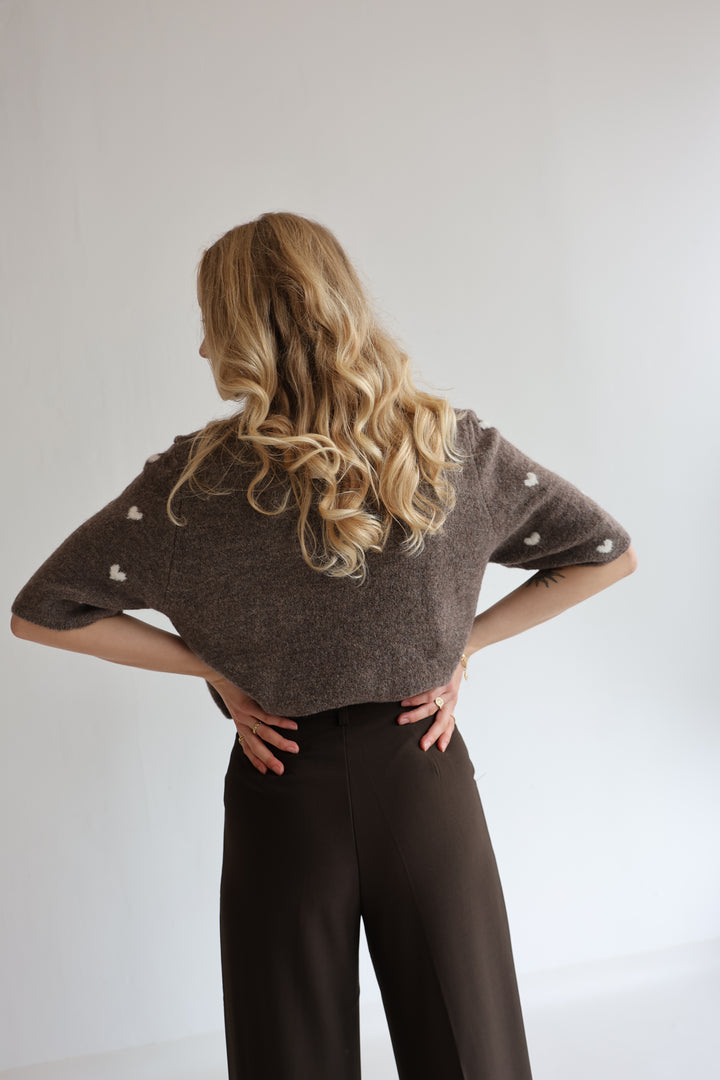 Kurzarm Cardigan Jolina mit Herzprint