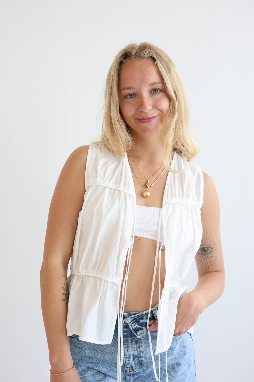Open-Front Tie Top