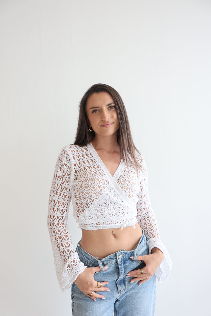 Cropped Crochet Sweater