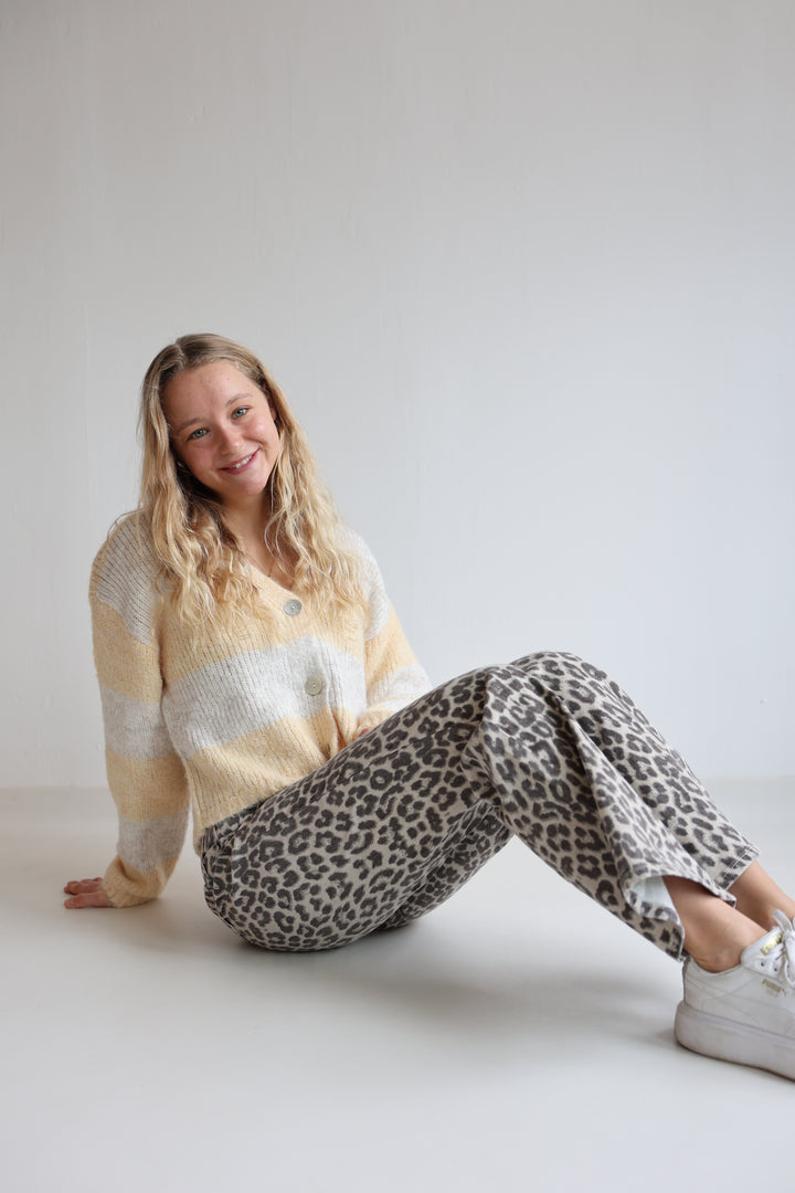 Striped V-Neck Cardigan