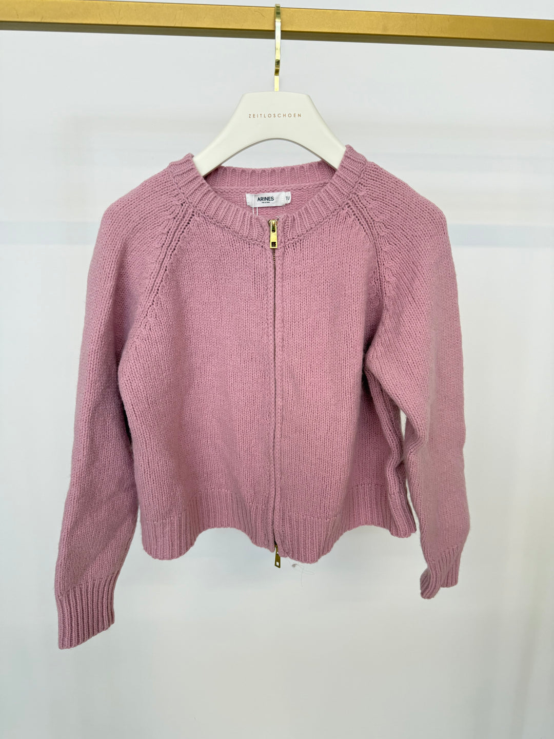 GOLDEN ZIP CARDIGAN BLUSH (B-WARE)