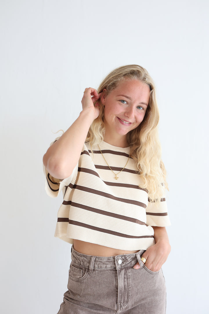 Cropped T-Shirt Sandy Stripes
