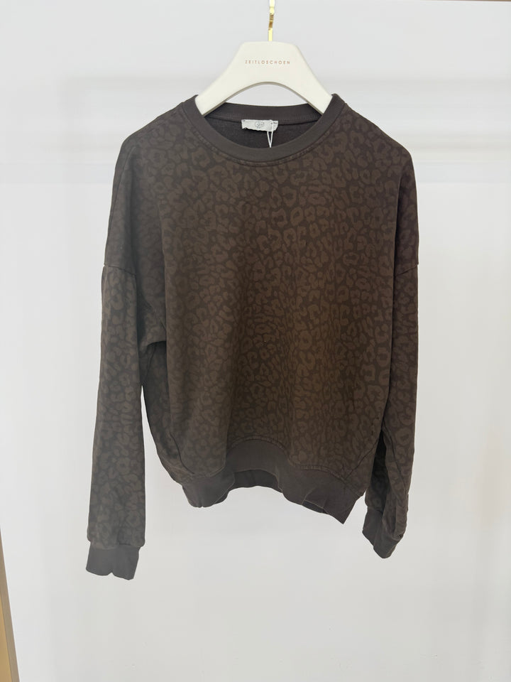 SWEATER MIT LEOPRINT CHOCOLATE (B-WARE)