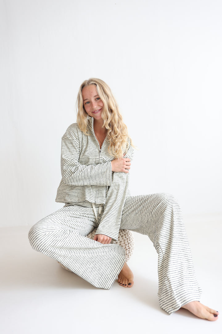 Marlow Stripe Zip Sweater