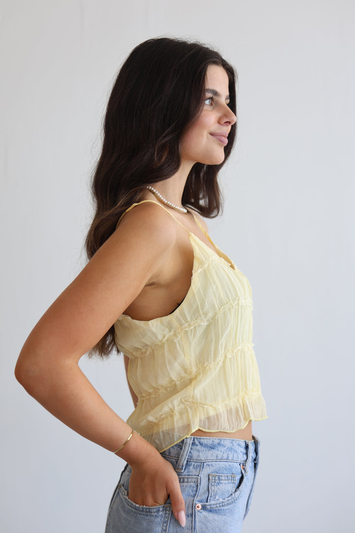 Sunlit Ruffle Basic Top
