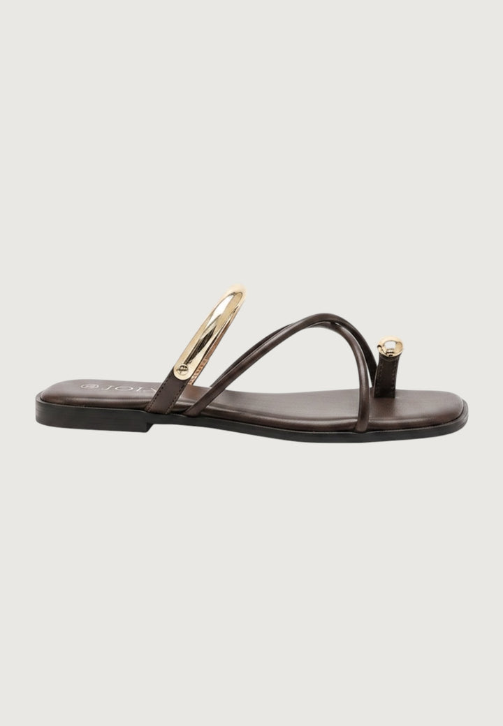 Gold Trim Toe Ring Sandals