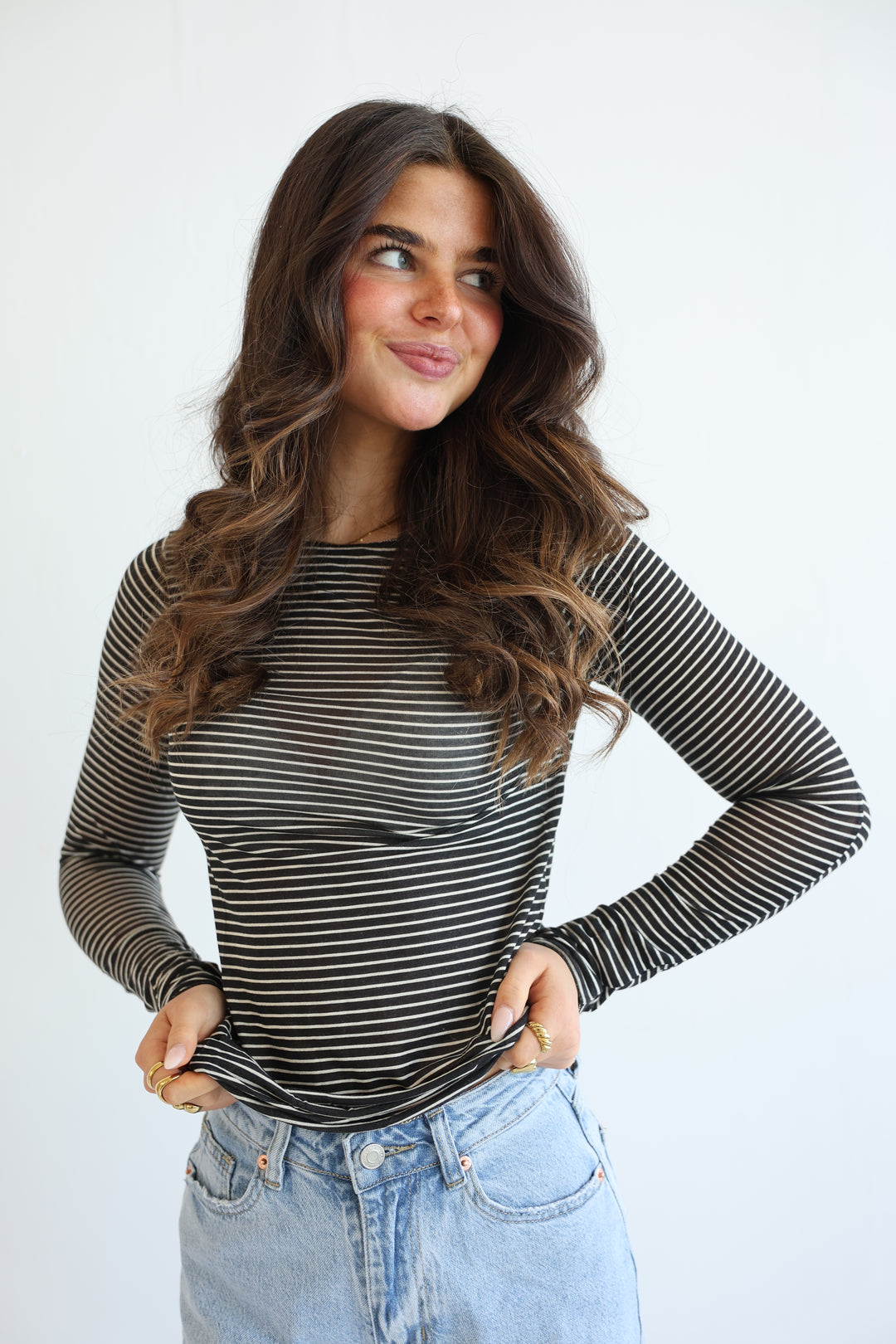 Striped Longsleeve mit Cashmere