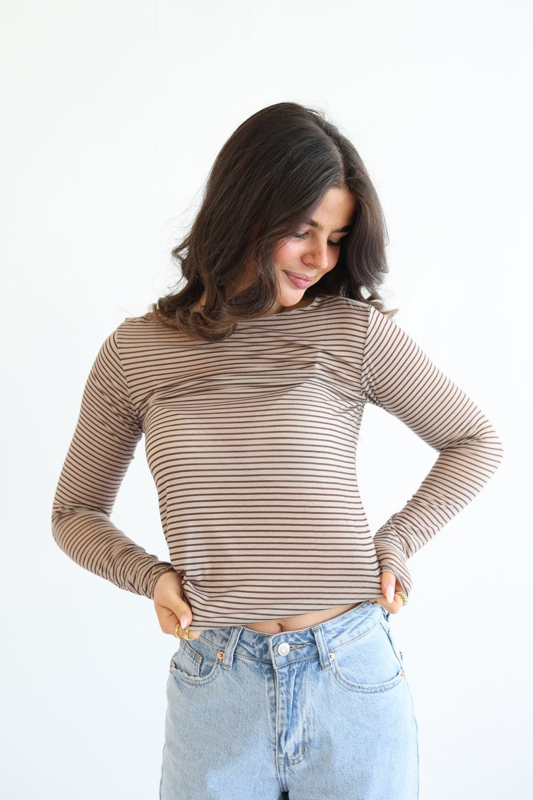 Striped Longsleeve mit Cashmere