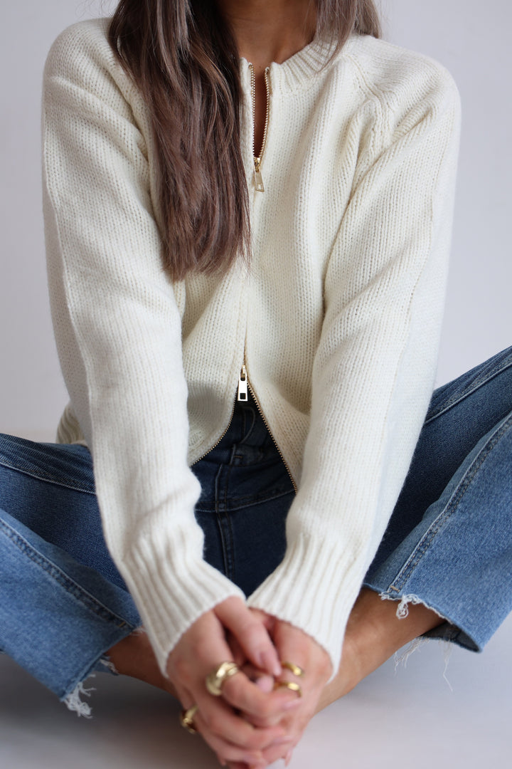 Golden Zip Cardigan