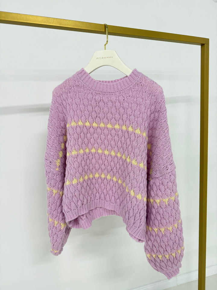 BUBBLE KNIT PULLOVER SOFT VIOLET (B-WARE)