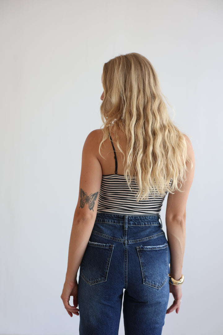 Deep Blue Mom Jeans