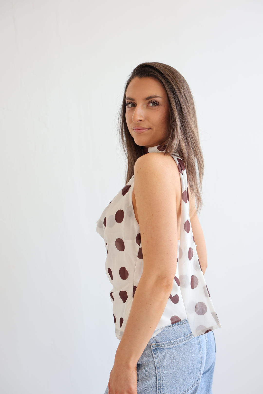 Polka Dot Wrap Top