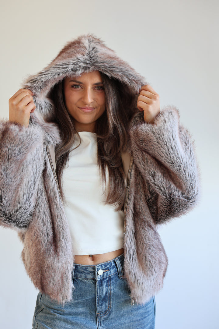 Cropped Faux Fur Jacket Milano