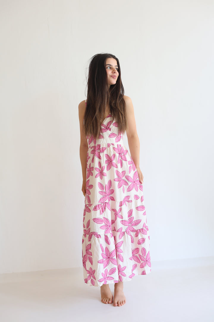 Pink Floral Maxi Dress