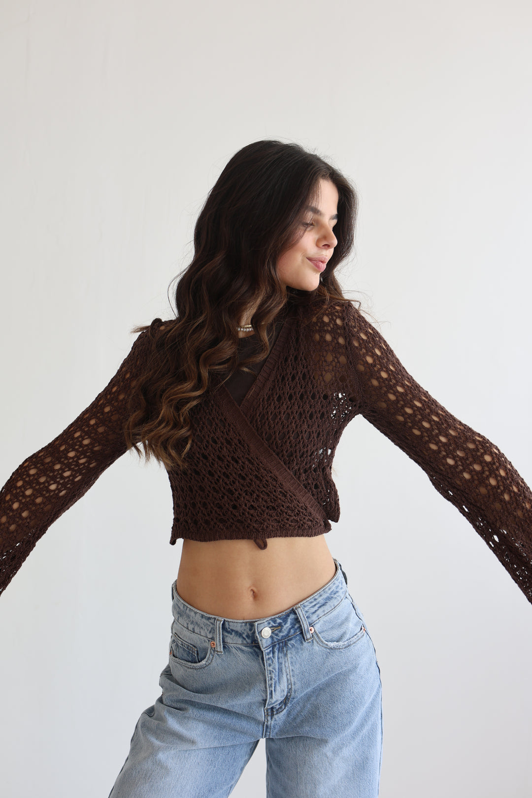 Cropped Crochet Sweater