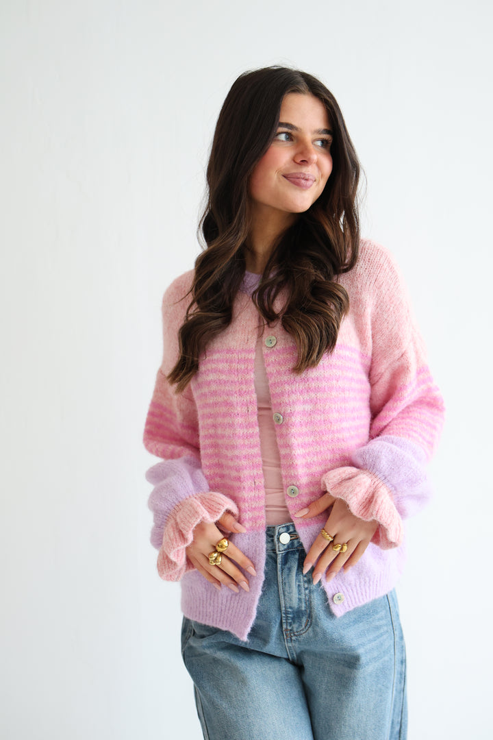 Candy Stripe Knit Cardigan