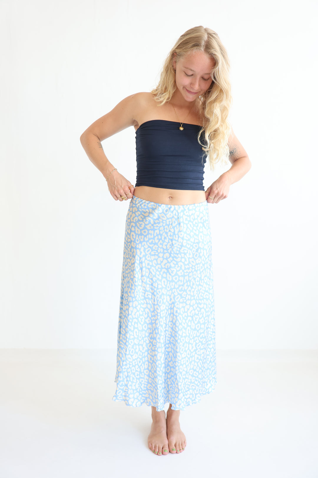 Leopard Satin Skirt