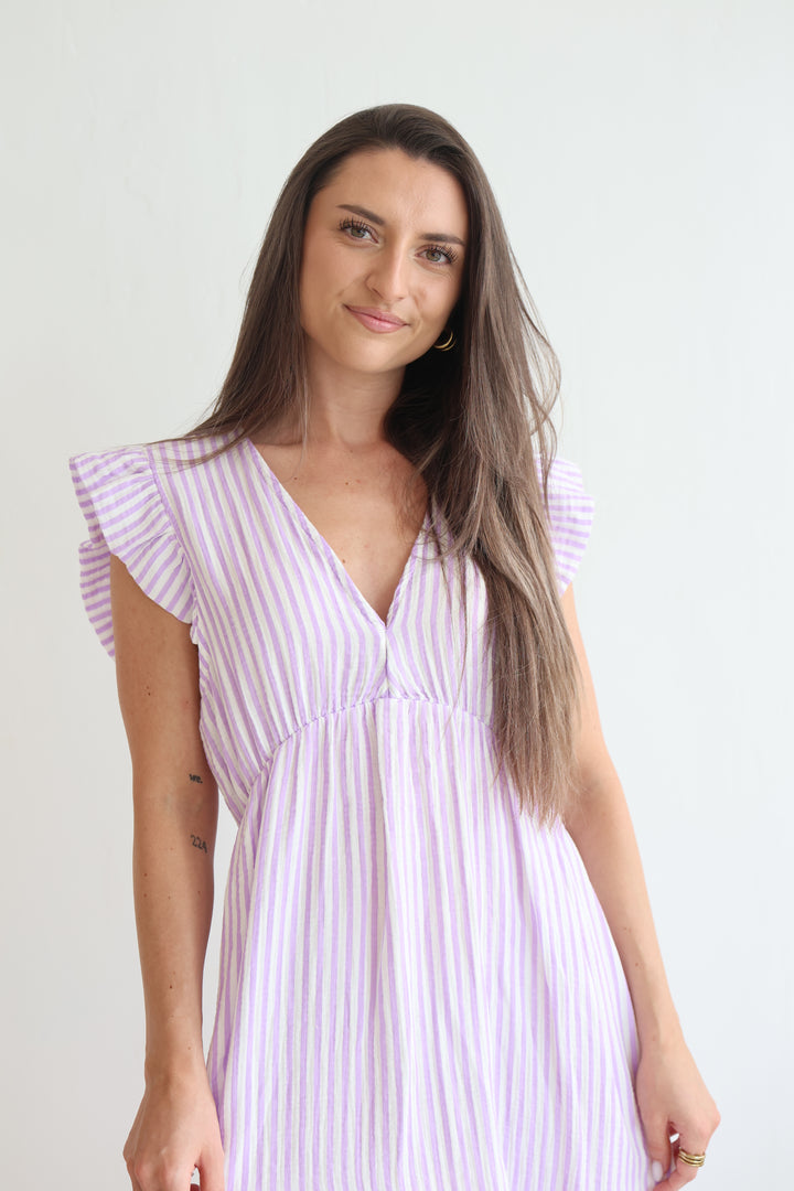 Langes Musselinkleid Summer Striped