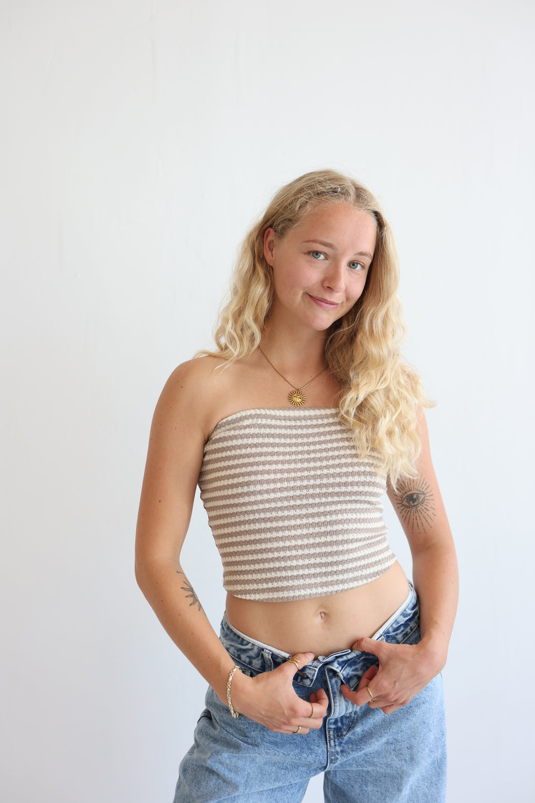 Striped Knit Tube Top