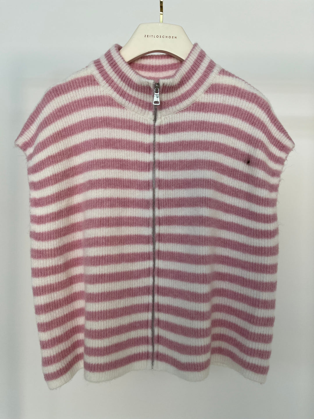 STRIPED ZIP VEST SOFT BLOSSOM (B-WARE)