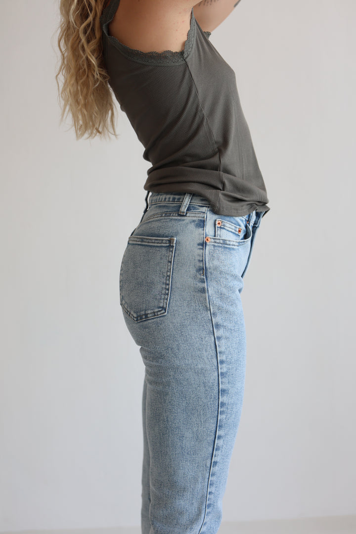 Seaside Blue Mom Jeans