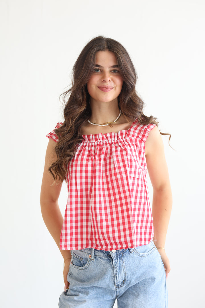 Smocked Ruffle Cami Top