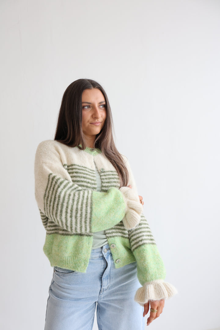 Candy Stripe Knit Cardigan